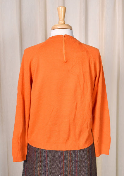 1960s Vintage Orange LS Sweater Cats Like Us