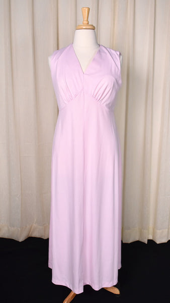 1960s Vintage Pastel Pink Maxi Dress Cats Like Us