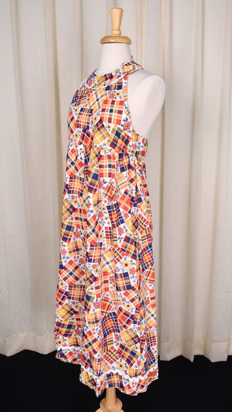 1960s Vintage Patchwork Halter Maxi Cats Like Us