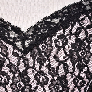 1960s Vintage Pink & Black Lace Nightie Cats Like Us