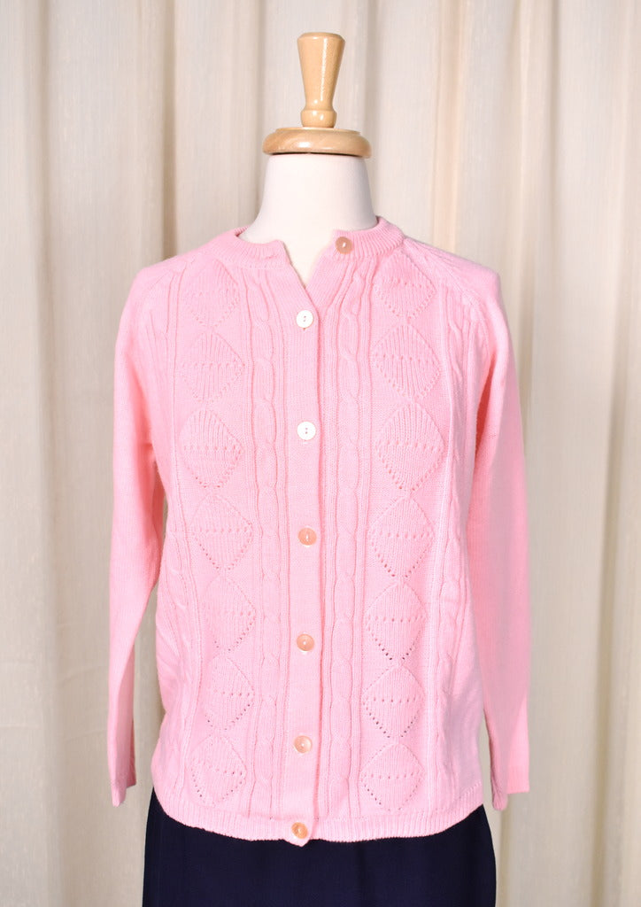 1960s Vintage Pink Diamond Cardigan – Cats Like Us