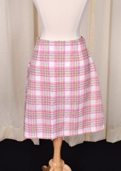 1960s Vintage Pink Weaved Skirt Cats Like Us