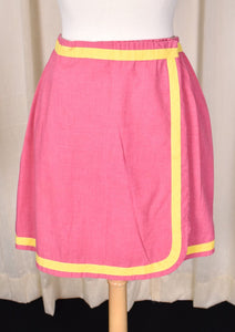 1960s Vintage Pink & Yellow Wrap Skirt by John Meyer of Norwich Cats Like Us