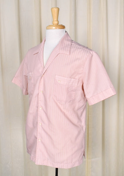 1960s Vintage Pink on Pink Stripe Shirt Cats Like Us