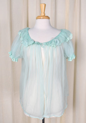 1960s Vintage Pistachio Bed Jacket Cats Like Us