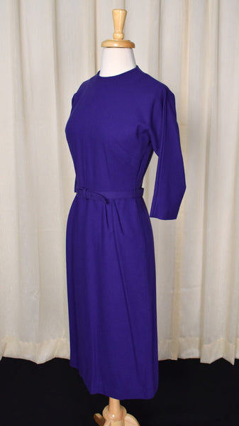 1960s Vintage Purple Bombshell Sheath Dress Cats Like Us