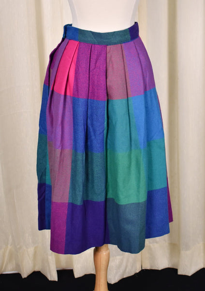 1960s Vintage Purple Colorblock Skirt Cats Like Us