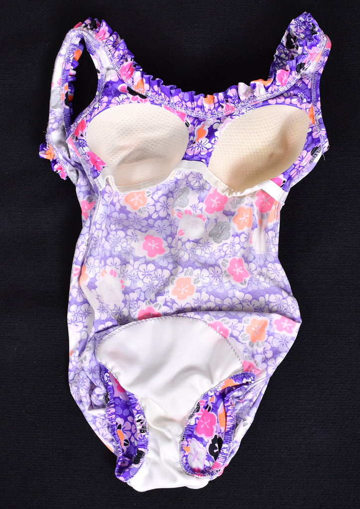 Pink, Blue, & Purple Striped One Piece Swimsuit - Orlando Vintage Clothing  and Costume