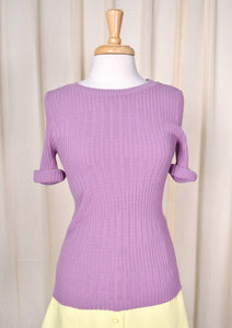 1960s Vintage Purple Ribbed Sweater Cats Like Us