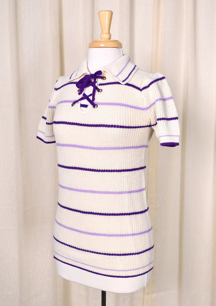 1960s Vintage Purple Striped Sweater Cats Like Us