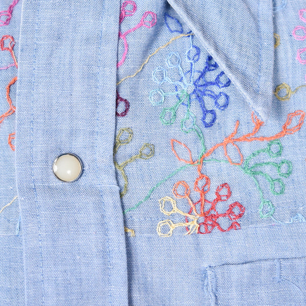1960s Vintage Rainbow Embroidery Shirt Cats Like Us
