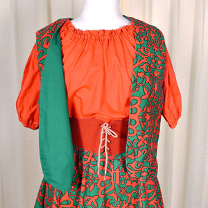 1960s Vintage Red & Green Skirt & Vest Cats Like Us
