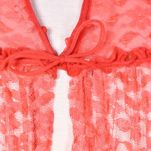 1960s Vintage Red Lace Robe Cats Like Us