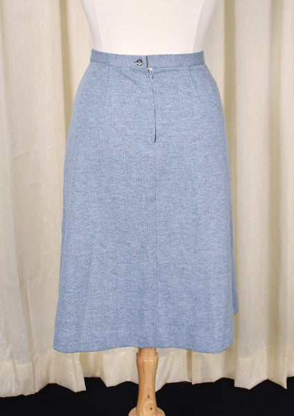 1960s Vintage Sky Blue A-line Skirt Cats Like Us