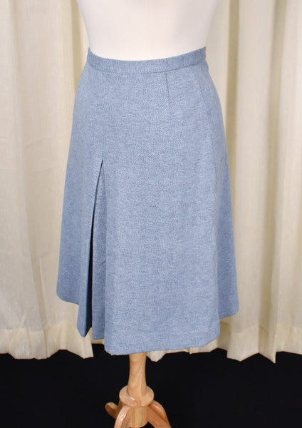 1960s Vintage Sky Blue A-line Skirt Cats Like Us
