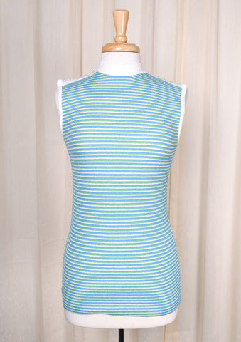 1960s Vintage Sleeveless Striped Top Cats Like Us