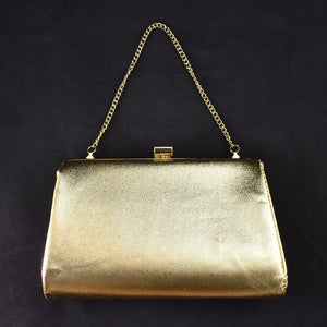 1960s Vintage Small Gold Handbag Cats Like Us