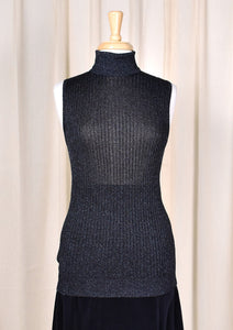 1960s Vintage Sparkly Turtleneck Top Cats Like Us