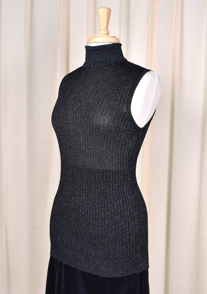 1960s Vintage Sparkly Turtleneck Top Cats Like Us
