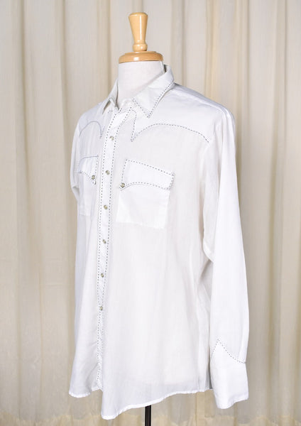 1960s Vintage White Contrast Shirt Cats Like Us