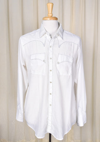 1960s Vintage White Contrast Shirt Cats Like Us