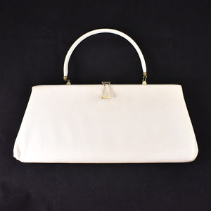1960s Vintage White Flat Handbag Clutch Cats Like Us