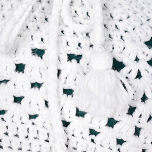 1960s Vintage White Handmade Poncho Cats Like Us