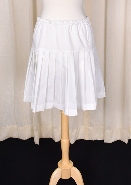 1960s Vintage White Pleated Skirt Cats Like Us