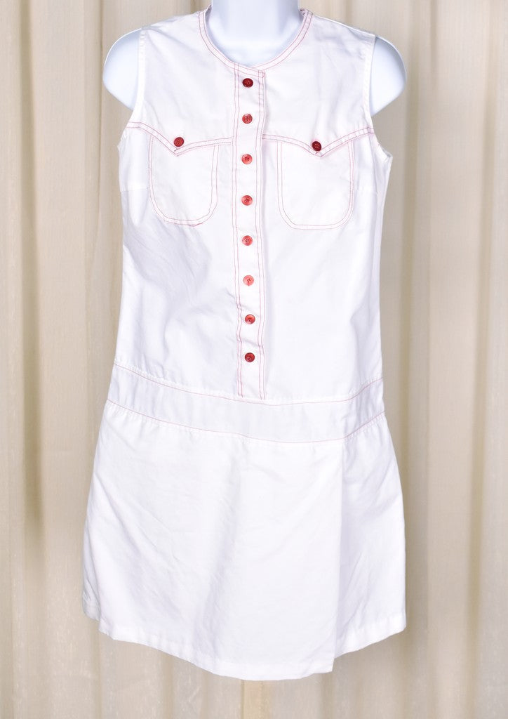 1960s Vintage White Western Romper Cats Like Us