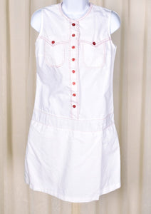 1960s Vintage White Western Romper Cats Like Us