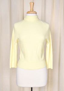 1960s Vintage Yellow Pullover Sweater Cats Like Us