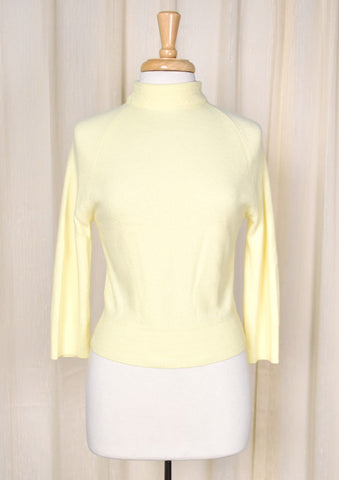 1960s Vintage Yellow Pullover Sweater Cats Like Us