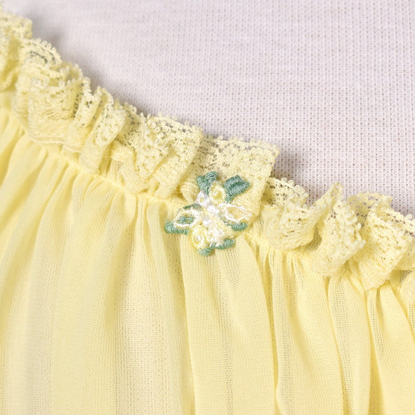 1960s Vintage Yellow Rosette Nightgown Cats Like Us