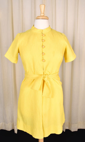 1960s Vintage Yellow Shift Dress Cats Like Us