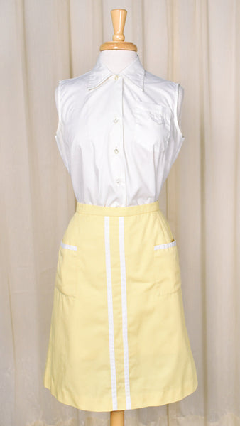 1960s Vintage Yellow Striped Skort Cats Like Us