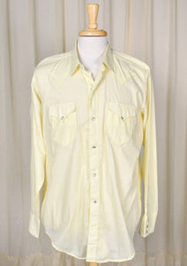 1960s Vintage Yellow Western Shirt Cats Like Us