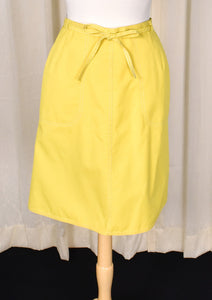 1960s Vintage Yellow Wrap Skirt Cats Like Us