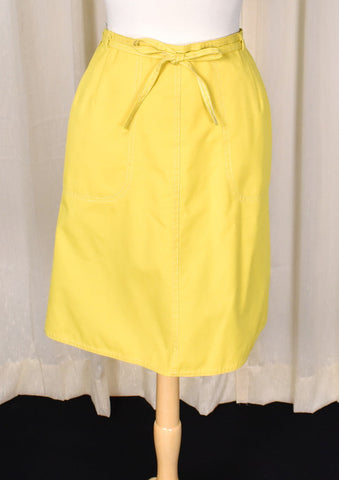 1960s Vintage Yellow Wrap Skirt Cats Like Us