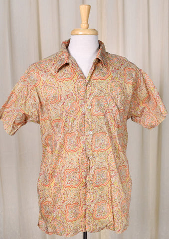1960s Warm Paisley Camp Shirt Cats Like Us