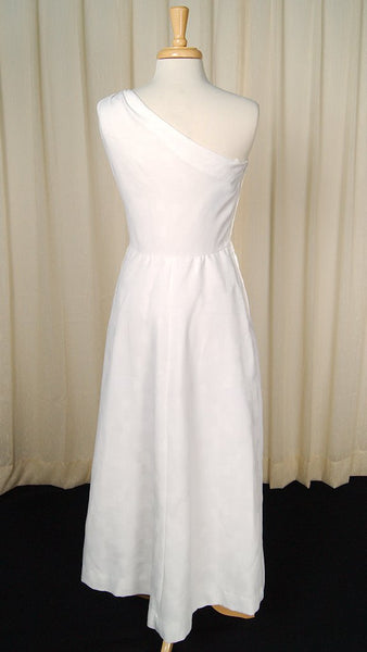 1960s White Grecian Maxi Dress Cats Like Us