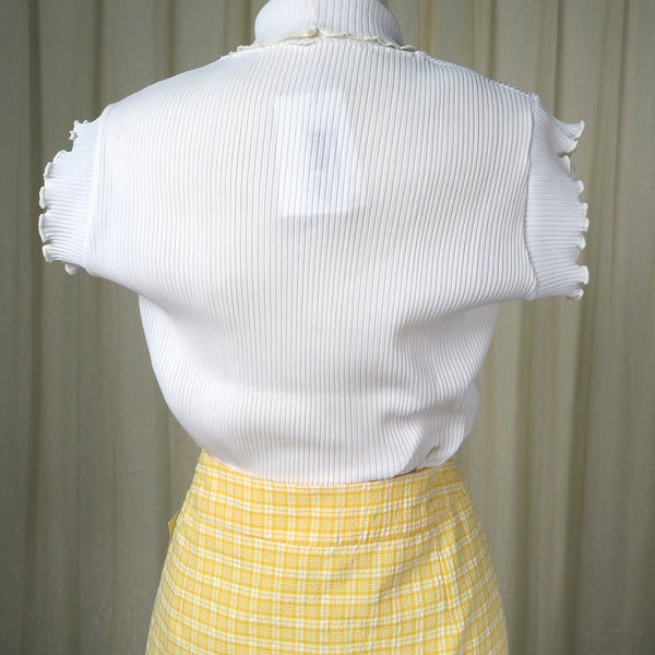 1960s White Ribbed Tie Top Cats Like Us