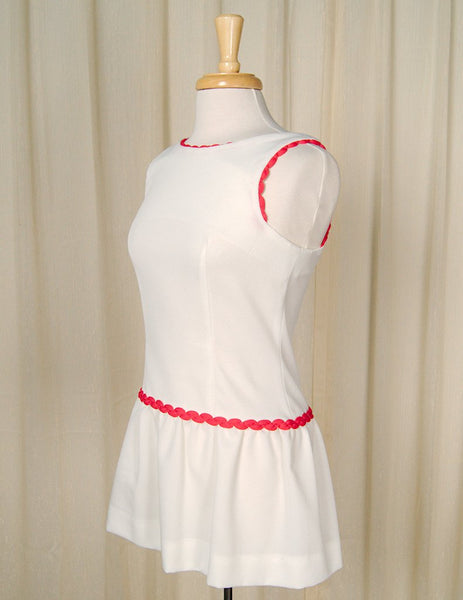 1960s White Tennis Mini Dress Cats Like Us