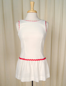 1960s White Tennis Mini Dress Cats Like Us