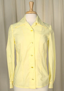 1960s Yellow Handmade Blouse Cats Like Us