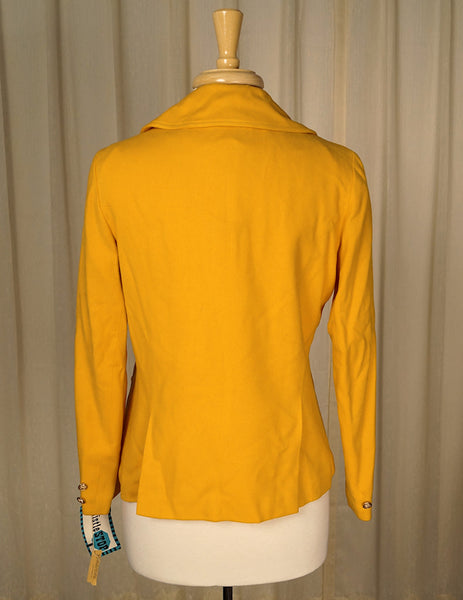 1960s Yellow Wool Blazer Jacket Cats Like Us