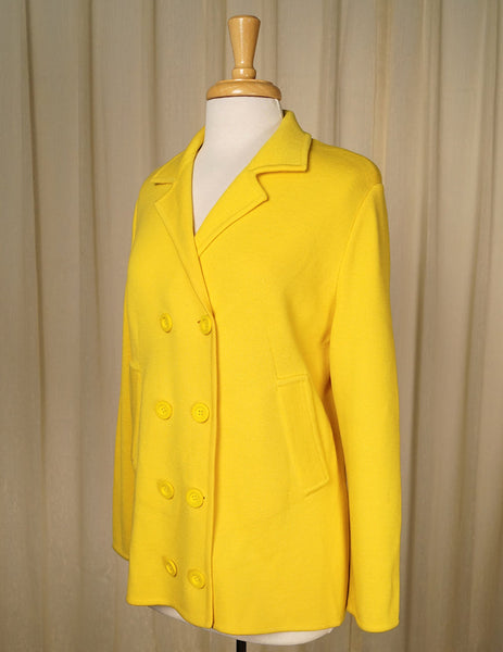 1960s Yellow Wool Pea Coat Cats Like Us