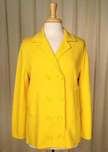 1960s Yellow Wool Pea Coat Cats Like Us