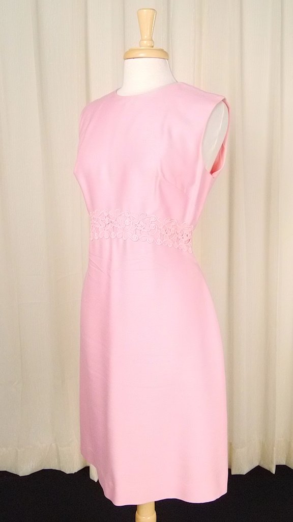 strapless open back dress Vintage 1960s pink Shift w Coat Dress Womens – Cats Like Us