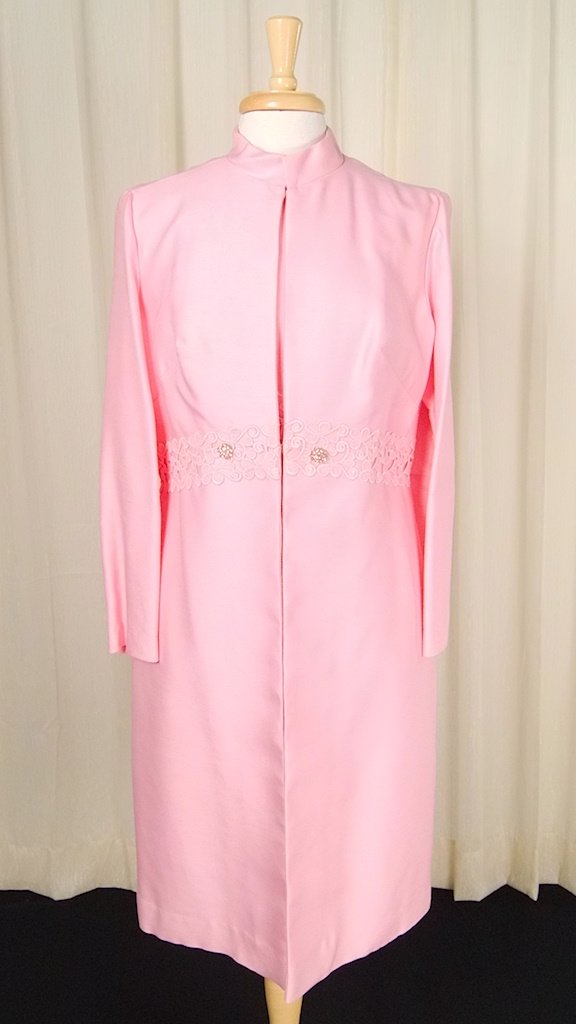 1960s pink Shift w Coat Dress Cats Like Us