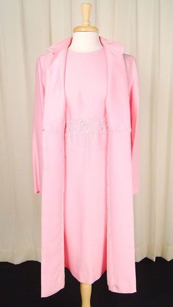 1960s pink Shift w Coat Dress Cats Like Us